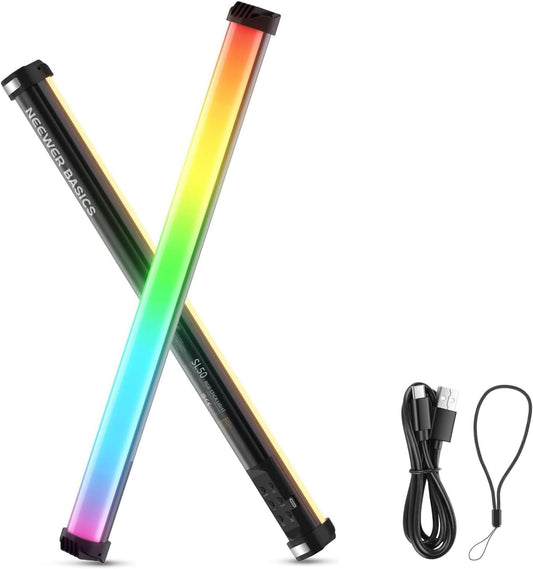 NEEWER Basics 21" Magnetic RGB Light Stick, CRI95 Dimmable 14W LED Handheld Video Light Stick with 51 RGB Modes, 4000mAh Battery for YouTube, TikTok, Recording Studio, Photography, Streaming, SL50