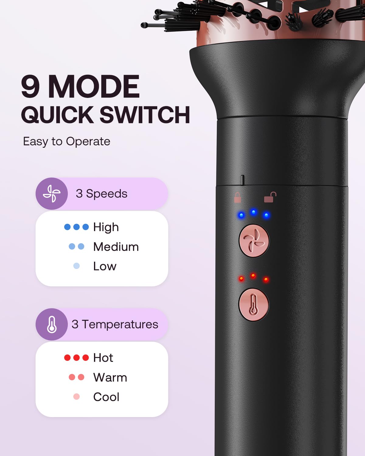Hair styler 5 in 1 BESTOPE PRO - 110,000 RPM high-speed ion travel hair dryer, multi-hair styler set, for volumizing professional hair stylers, automatic air curling iron - MS-D13A