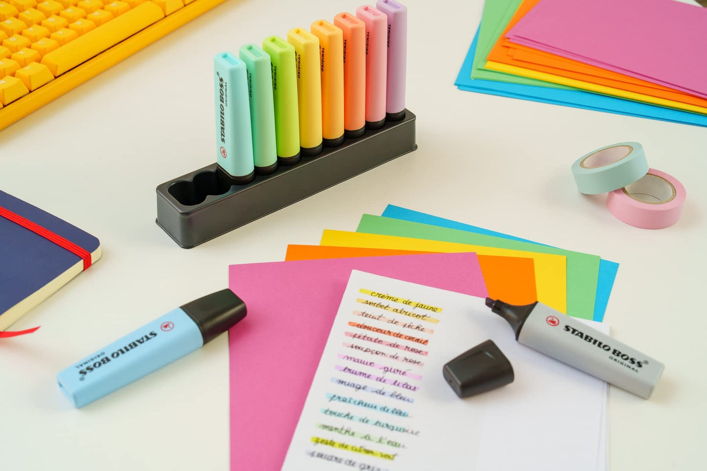 STABILO - Highlighter - BOSS ORIGINAL Pastel - Placemat of 10 - with 10 different colors - F58678