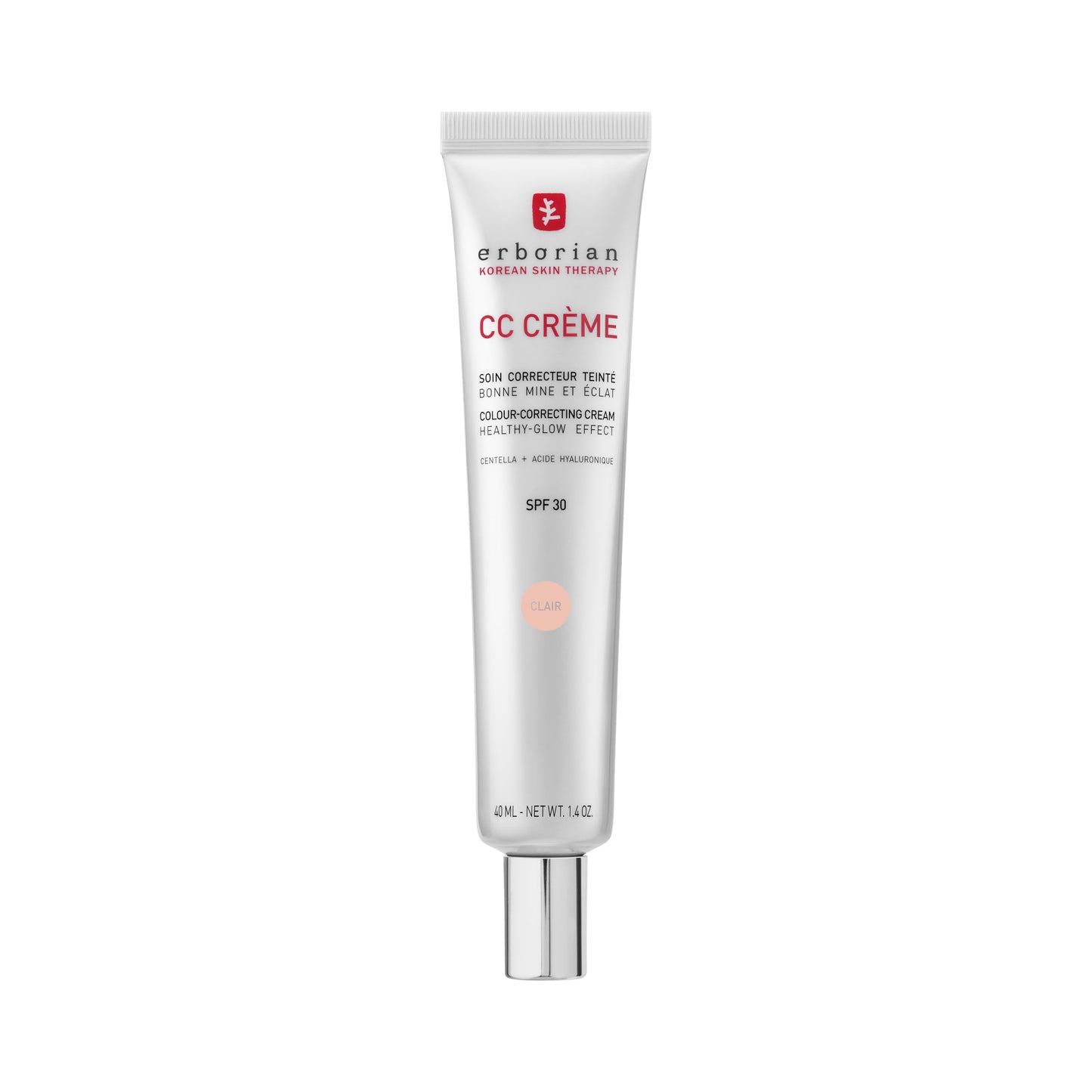 Erborian - CC Crème with Centella Asiatica - High-Definition Illuminating Facial Cream and Make-up - Sunscreen SPF 30 - Korean Cosmetics - Clair 40 ml - 6AA10407