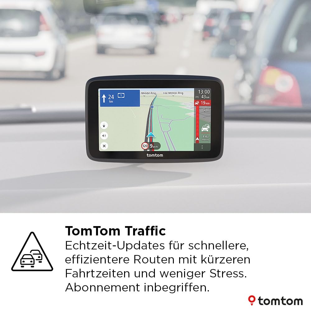 TomTom car navigation system GO Classic Lite (5 inch, TomTom Traffic, map updates for Europe included, updates via Wi-Fi, integrated, reversible holder) - 1YF5.002.00