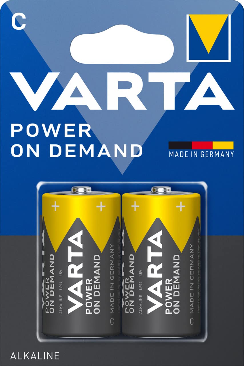 VARTA Batteries C, 12 Pieces Bulk Pack, Power on Demand, Alkaline, 1.5 V