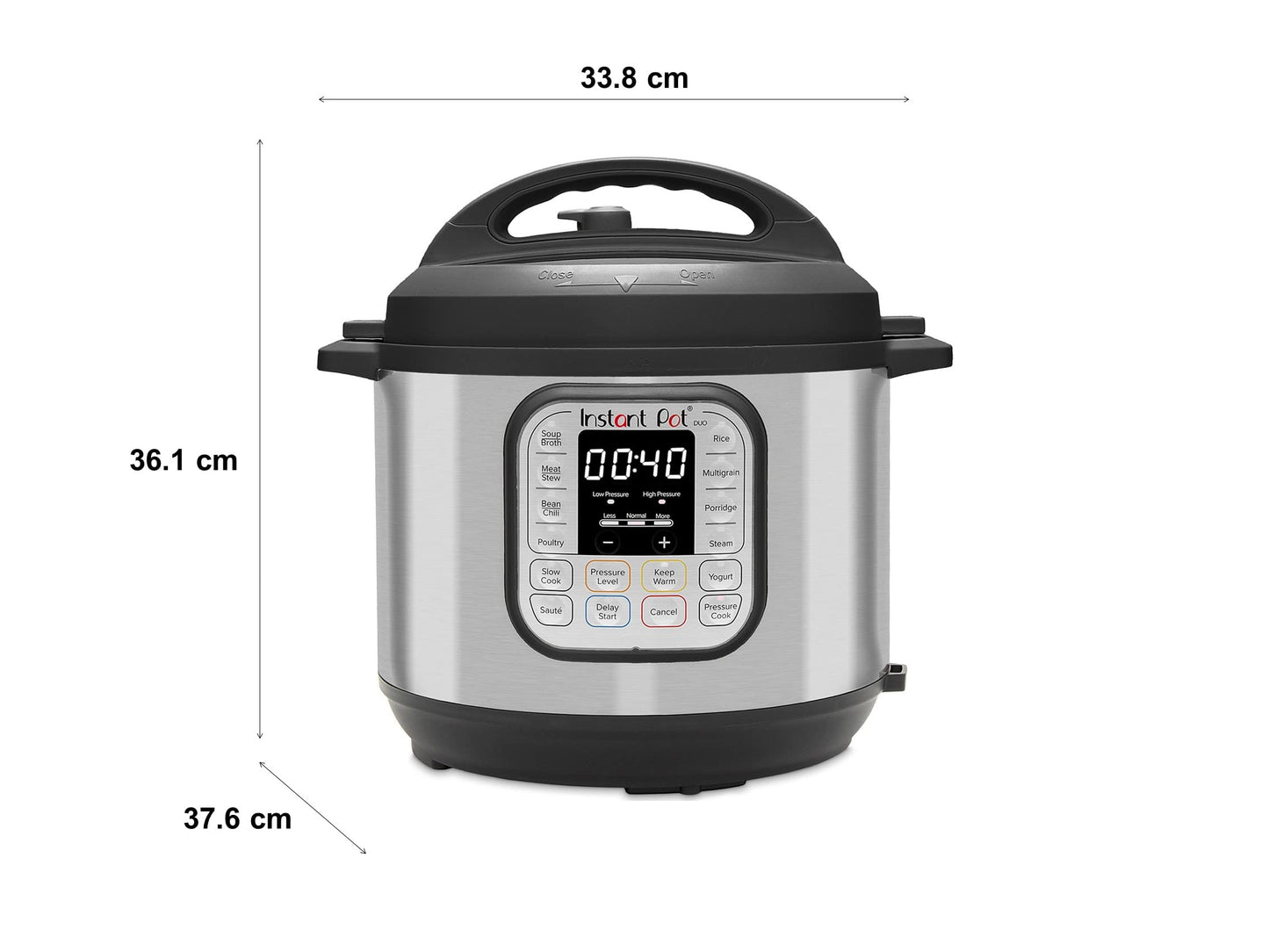 Instant Pot Duo 80 electric multi-cooker 1200 W, 7.6L, stainless steel, pressure cooker, slow cooker, rice cooker, sauté pan, yogurt maker, steamer and sterilizer, silver - 113-0061-01-EU