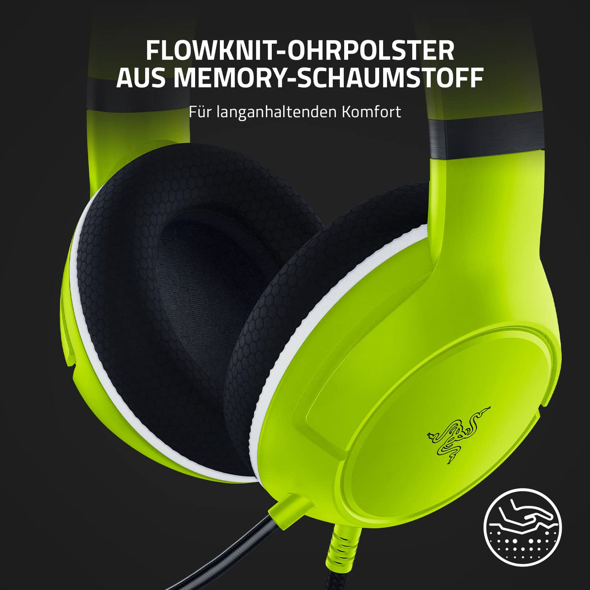 Razer Kaira X - Wired Gaming Headset for Xbox Series X|S (Triforce 50mm Drivers, HyperClear Cardioid Microphone, Integrated Controls, Cross-Platform Compatibility) Green - RZ04-03970600-R3M1