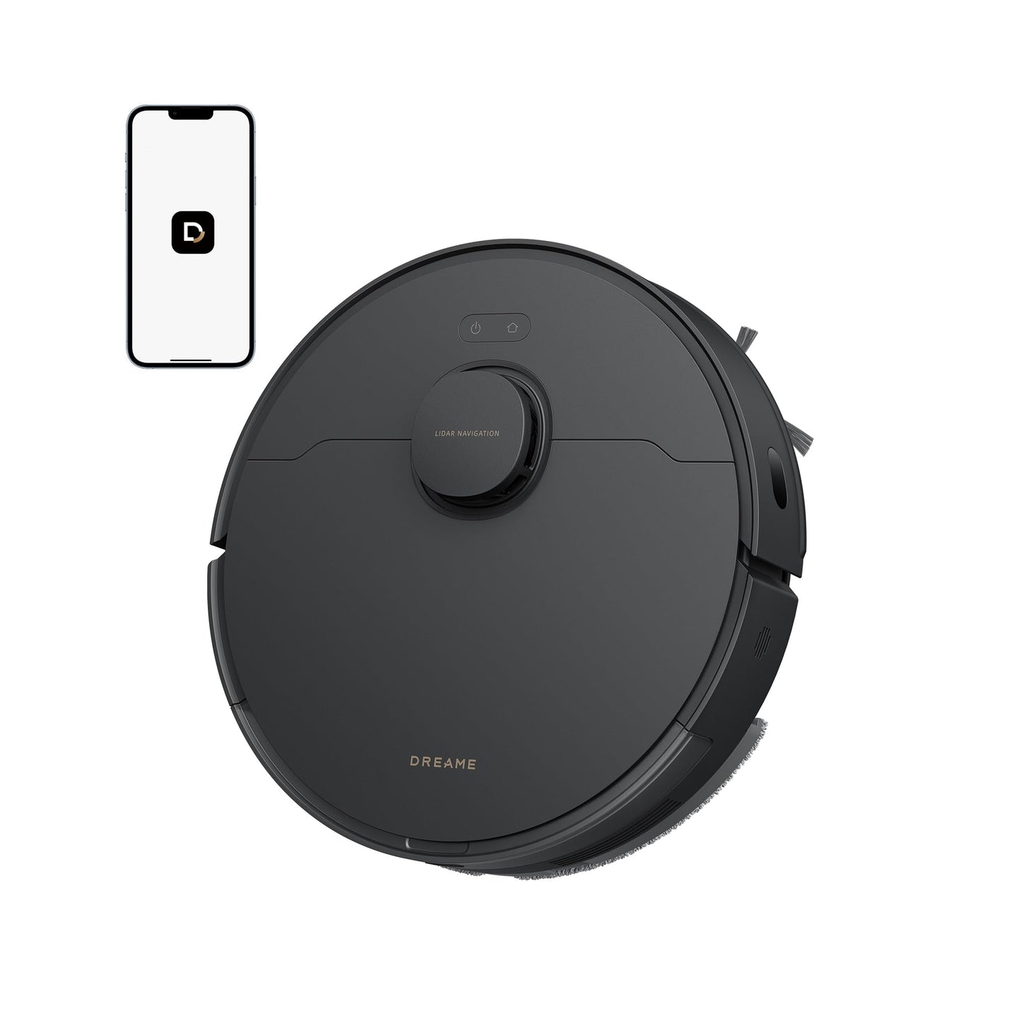 dreame D20 robot vacuum cleaner, 13,000 Pa suction power, DuoBrush for pet hair, LDS navigation, 2-in-1: vacuuming and mopping, hard floors and carpets, 5,200 mAh battery, app and voice control - RLD35GA