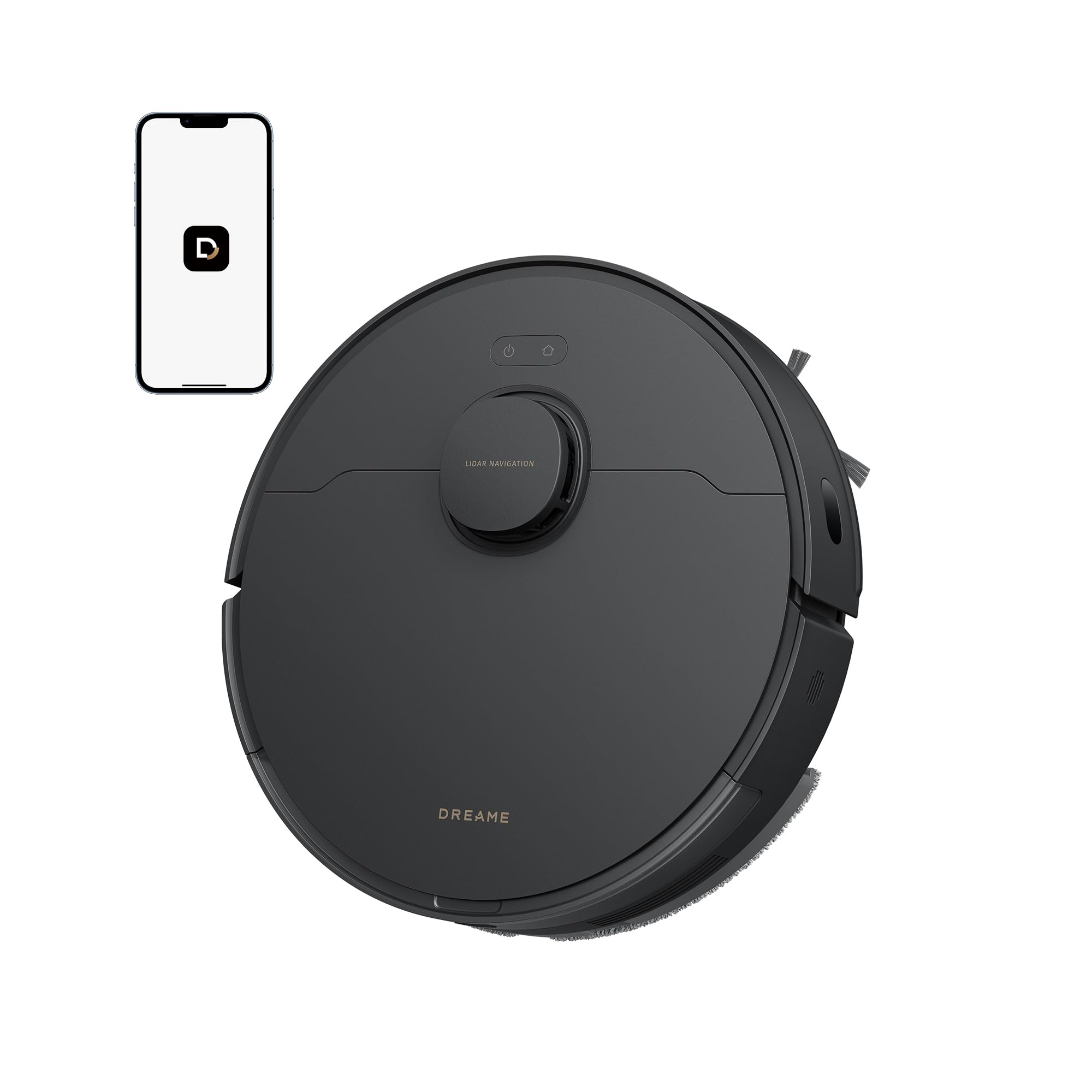 dreame D20 robot vacuum cleaner, 13,000 Pa suction power, DuoBrush for pet hair, LDS navigation, 2-in-1: vacuuming and mopping, hard floors and carpets, 5,200 mAh battery, app and voice control - RLD35GA