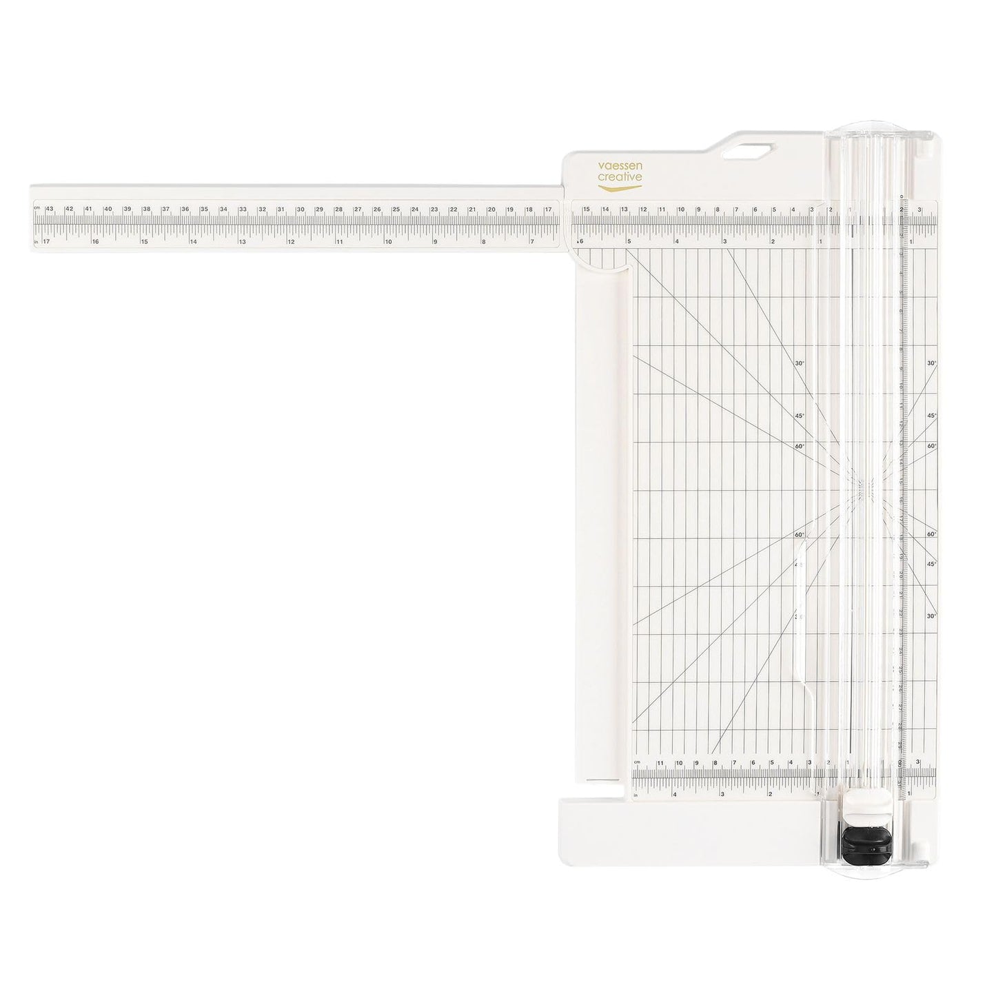Vaessen Creative | Paper cutter and folding board 2in1 | Cutting machine paper | Cuts up to A3 paper size | Guillotine, scrapbook, lever cutter | 30.5 x 15 cm | White - 2207-108