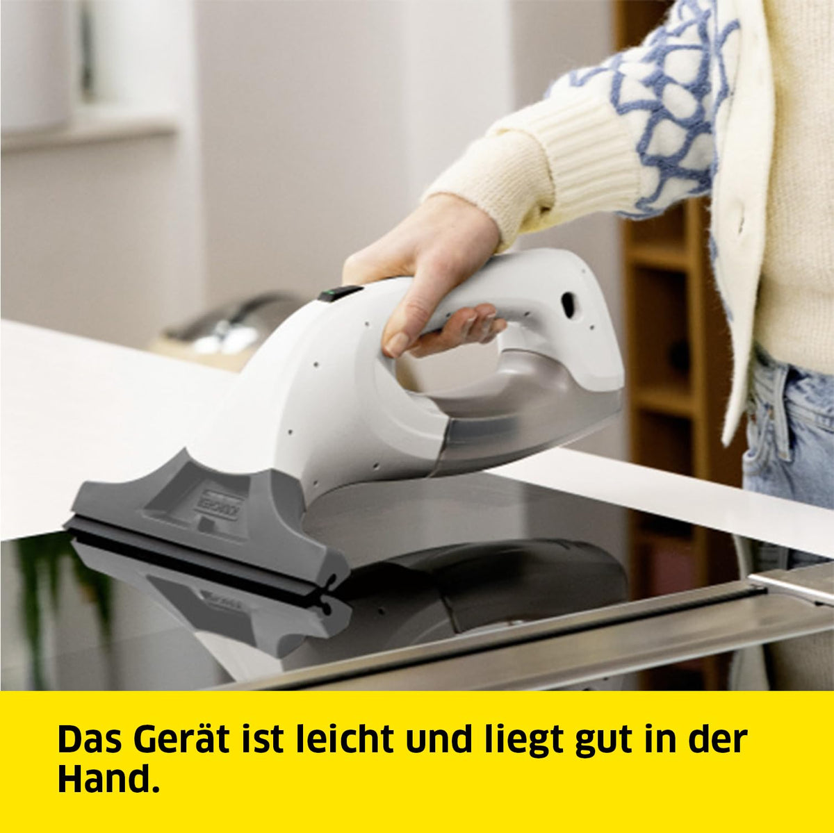 Kärcher Window Vacuum WV 1 Plus, battery life: 20 min, LED charging status indicator, dirty water tank: 100 ml, weight: 0.5 kg, spray bottle with microfiber cover, 20 ml, working width of the suction nozzle 250 mm - 1.633-608.0