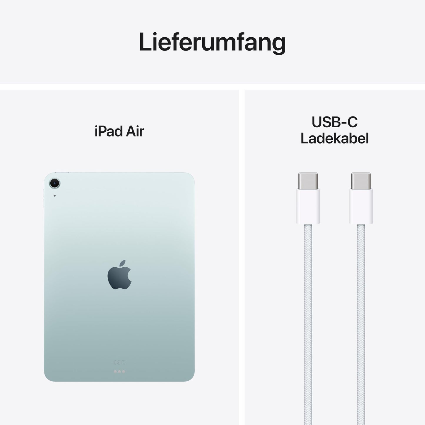 Apple iPad Air 11" with M3 Chip: Apple Intelligence, Liquid Retina Display, 256 GB, 12 MP front camera/rear camera, WLAN 6E, Touch ID, all-day battery - blue - MCA34TY/A