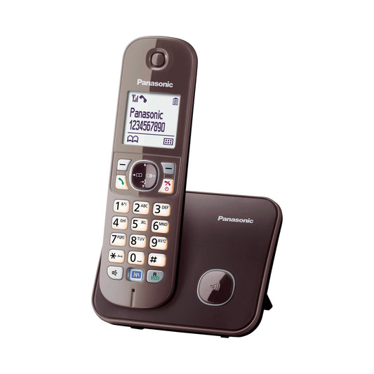 Panasonic KX-TG6811GA DECT cordless telephone (low radiation, eco mode gap telephone, without answering machine, landline, call barring) mocha brown