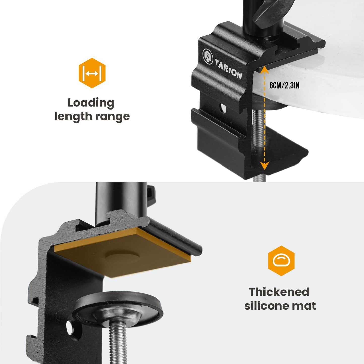 TARION Overhead Tripod Camera Table Tripod Clamp Tripod Flexible Articulated Arm Table Mount with 3/8'' Thread and 3/8'' to 1/4'' Screw Adapter for DSLR Cameras Ring Light Projector (M(TKB01)) - NATRN0003