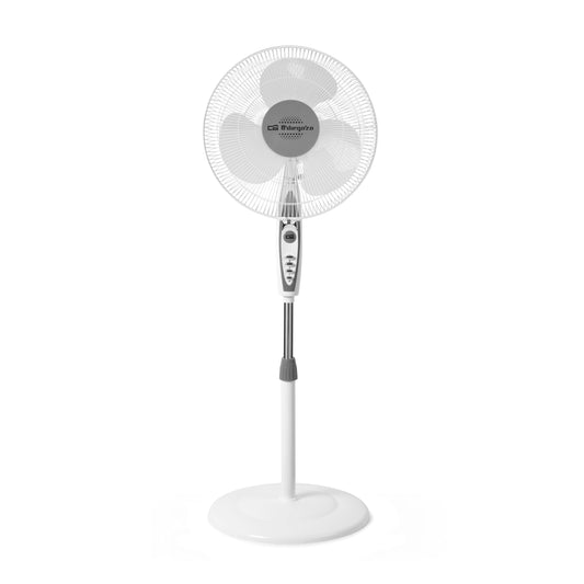Orbegozo SF 0147 - Pedestal fan, 3 levels, blade size 40 cm, adjustable height, 50 W, white