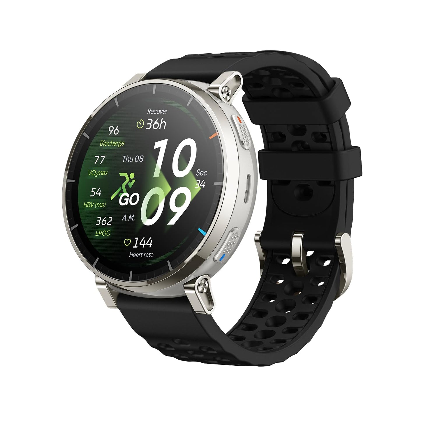 Amazfit Active 3 Premium 45mm GPS Running Smartwatch, 1.32" AMOLED Sapphire Display, 12 Day Battery, 4GB, NFC, Offline Maps, 170+ Training Modes, 5 ATM, Heart Rate & Fitness Tracker for Android & iPhone - A2558