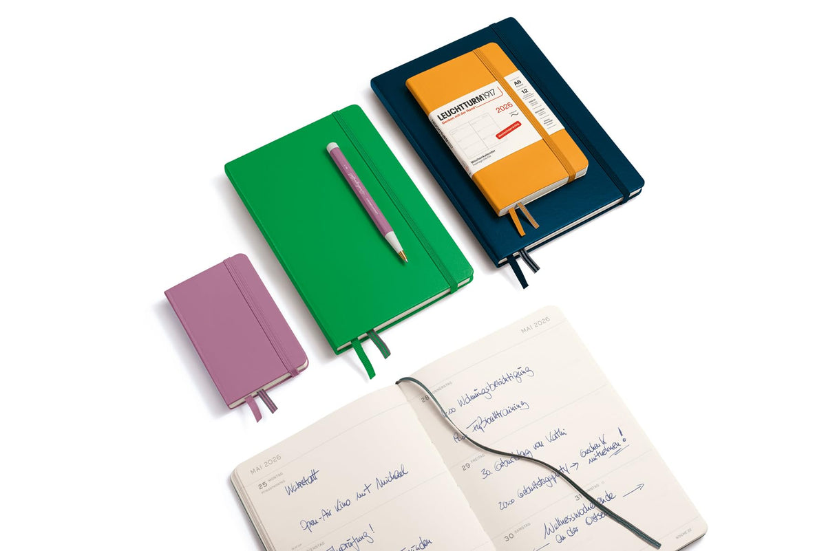 LEUCHTTURM1917 372560 Weekly Calendar Medium (A5) 2026, 12 Months, Softcover, Forest Green, German