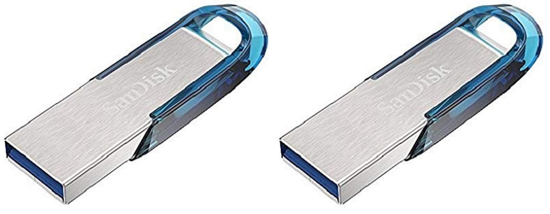 SanDisk Ultra Flair USB 3.0 Flash Drive 64GB (Rescue Pro Software, Password Protection, Rugged, Slim Metal Body, 150MB/s Transfer Speed) Blue (Pack of 2) - SDCZ73-064G-G46B