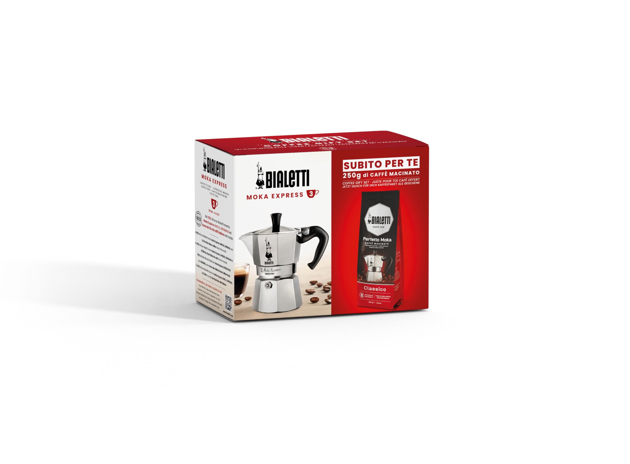 Bialetti espresso maker plus 250 g Perfect Moka Bialetti, non-induction capable, 3 cups (130 ml), aluminum, 0003544