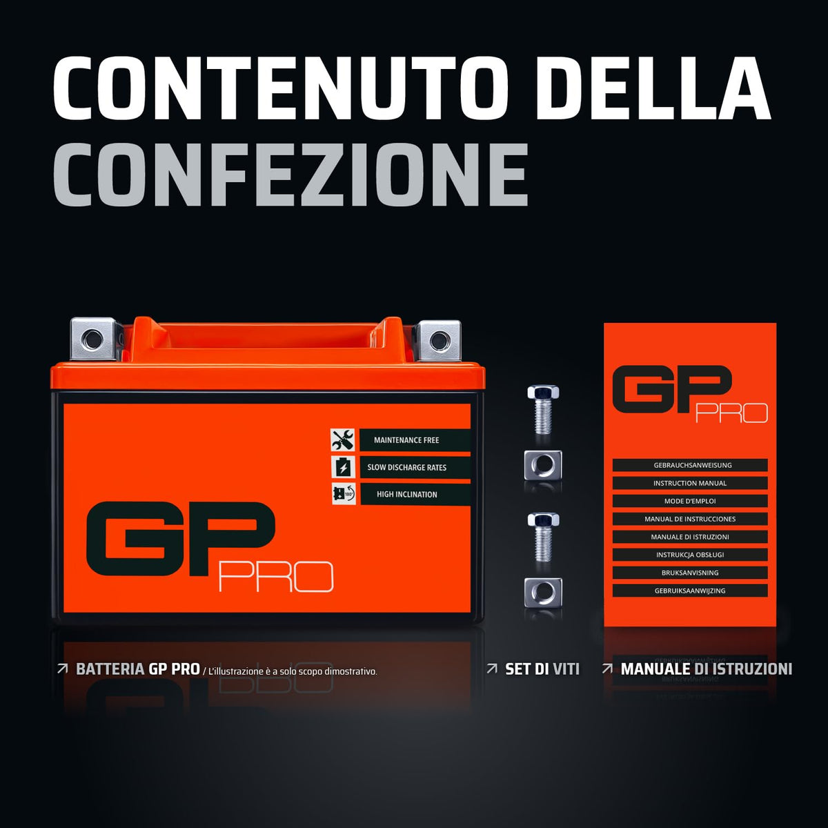 GP-PRO Gel Battery GT9B-4 12 V 9 Ah 120 A Motorcycle Battery - GP-025