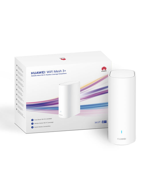 HUAWEI WiFi Mesh 3+ Router, Dual-Band Wi-Fi 6 AX3000, White, 1 Pack - NVWA-AX30-21