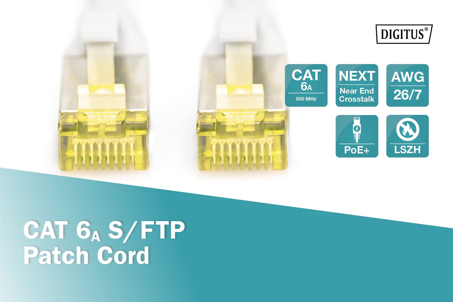 DIGITUS LAN cable Cat 6A – 30 m – S/FTP shielded – gray - DK-1644-A-300