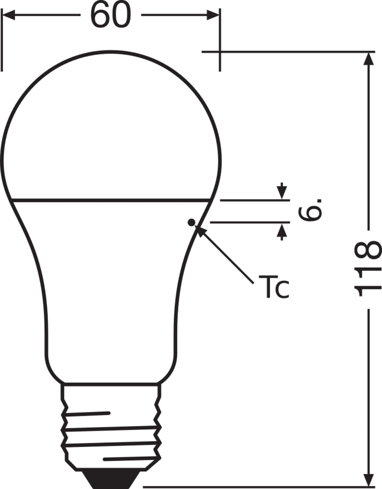 Osram LED Star Classic A, base: E27, not dimmable, warm white, replaces a conventional 75 watt lamp, matt, pack of 6 - 4058075588608