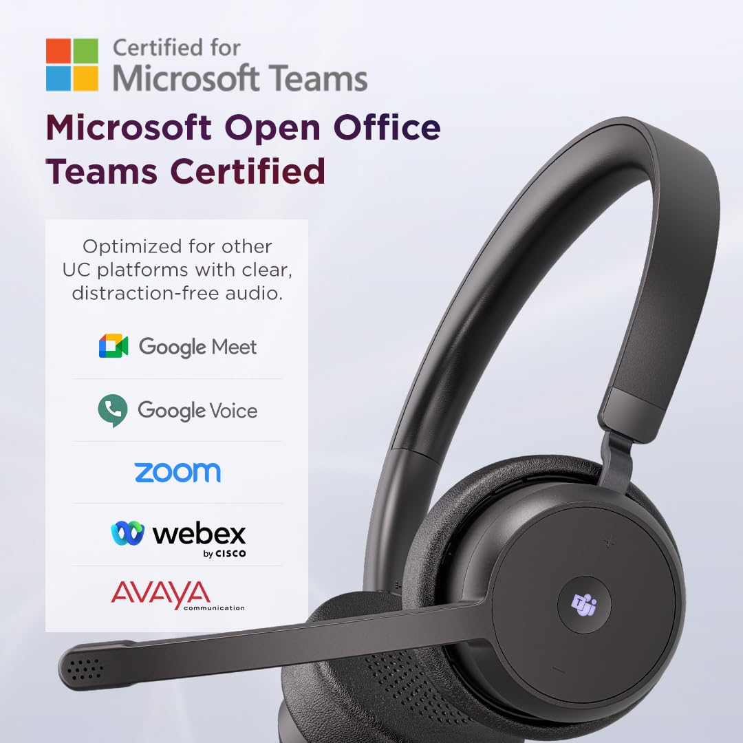 Lenovo - Headset - On-Ear - Bluetooth - wireless - USB-A adapter via Bluetooth - Black - Certified for Microsoft Teams - 4XD1M80020