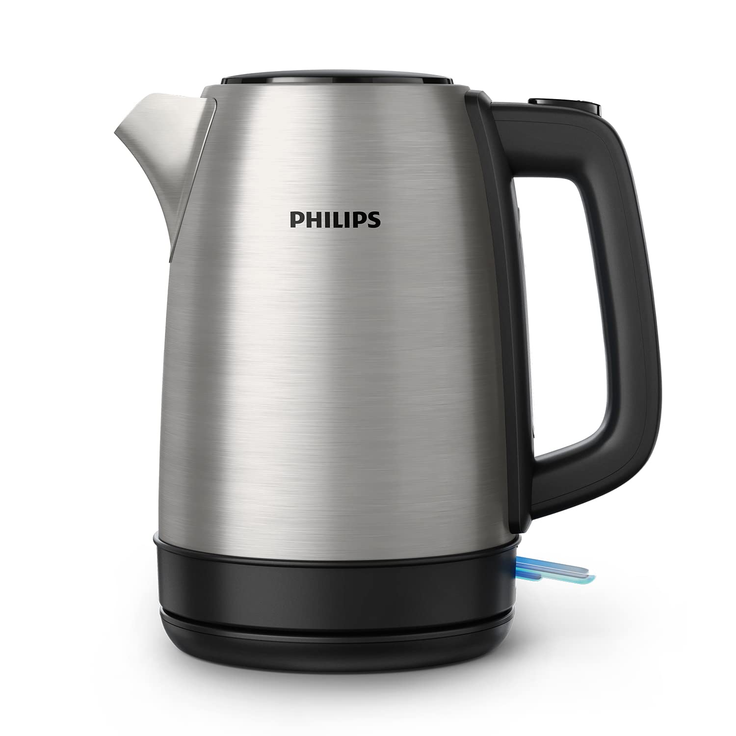 Philips Daily Collection Metal Kettle - 1.7L, Light Indicator, 360° Base, Micro Strainer Filter, Flat Heating Element, Spring Lid, Energy Saving, Safe Design, Fast Boiling (HD9350/90)
