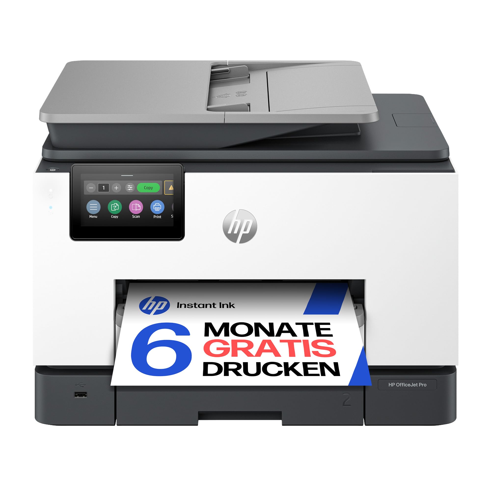 HP OfficeJet Pro 9132e multifunction printer, 6 months free printing Instant Ink included, printer, scanner, copier, fax, WLAN, LAN, duplex, airprint, gray-white - 404M5B#629