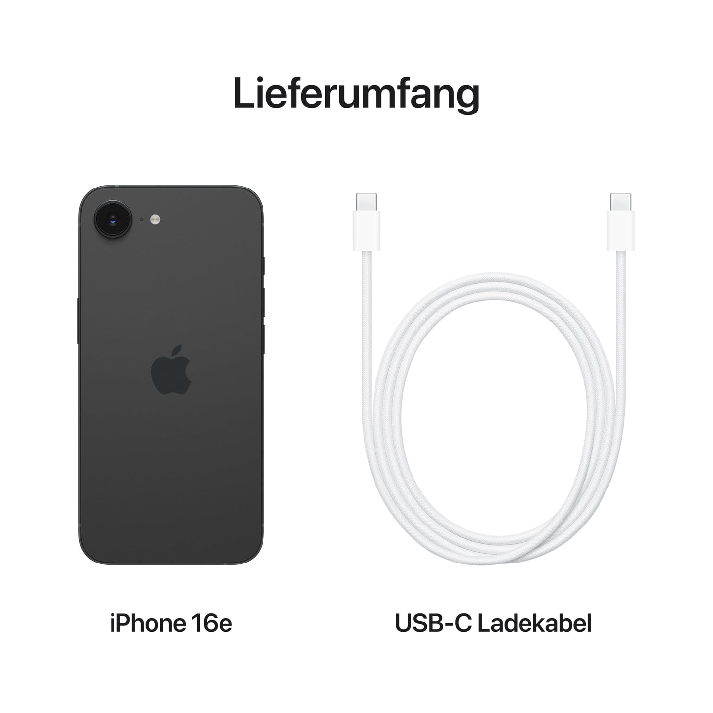 Apple iPhone 16e 128 GB: Designed for Apple Intelligence, A18 chip, gigantic battery life, 48 MP Fusion camera, 6.1'' Super Retina XDR display, black - MD1Q4ZD/A