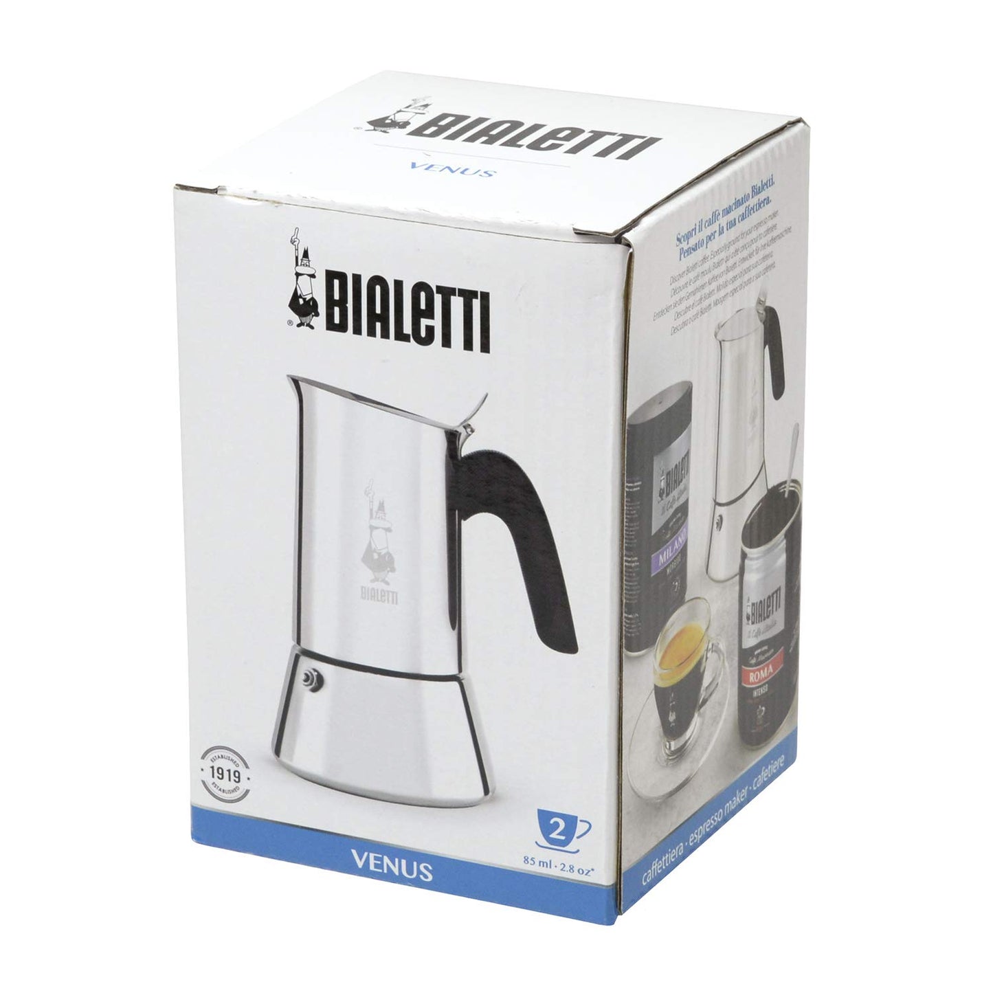Bialetti Venus espresso maker (no induction), steel, silver, 2 cups - 1698