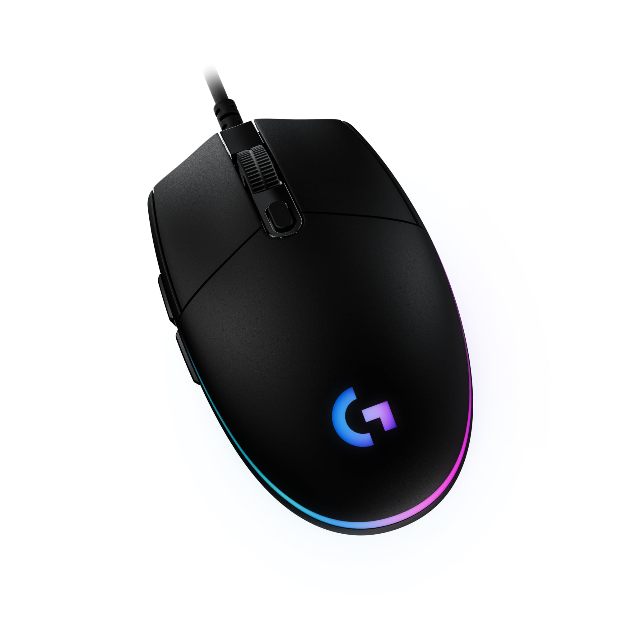 Logitech G203 gaming mouse with customizable LIGHTSYNC RGB lighting, 6 programmable buttons, gaming-ready sensor, 8,000 DPI tracking, light weight - black - 910-005796