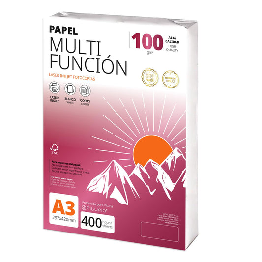 A3 Paper 100g 400 Sheets, Multifunctional Paper for Printers, Paper for Projects, Illustration, Lettering, Professional Creative Projects, A3 Office Paper, School Supplies - Ofituria (100g, 400 Sheets) - COM0574