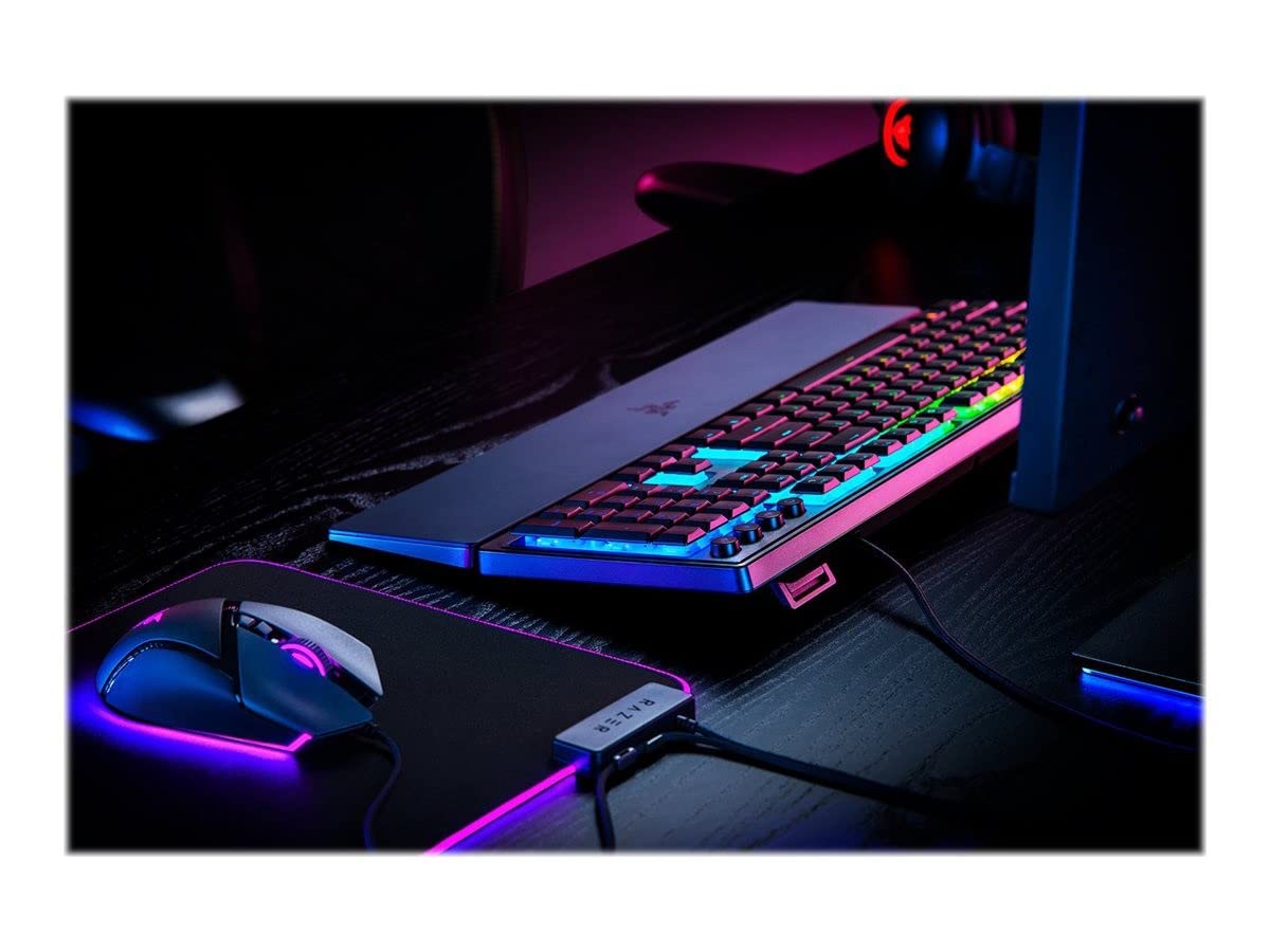 Razer Ornata V3 Gaming Keyboard (Hybrid Switch, Mecha-Membrane, UV-coated Keys, Soft Magnetic Wrist Rest, RGB Chroma), ES Design, Black - RZ03-04461100-R311
