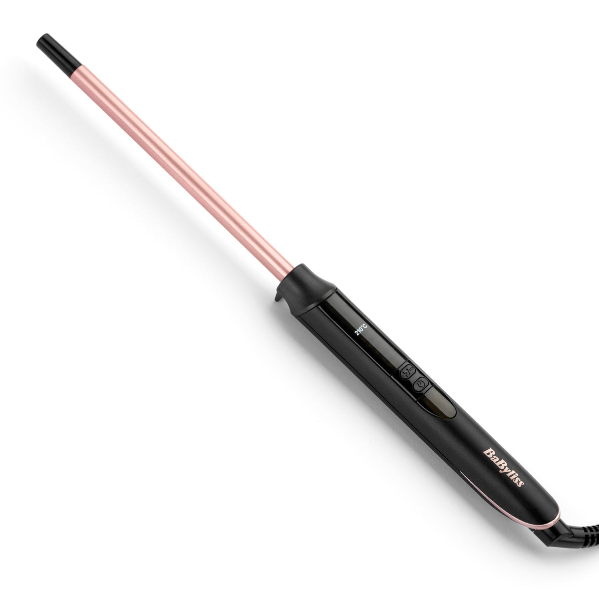 BaByliss 10 mm Lockenstab – Acoperire din quartz-ceramică, 10 niveluri de temperatură, ondulator pentru bucle mici, design compact, roz și negru, C449E