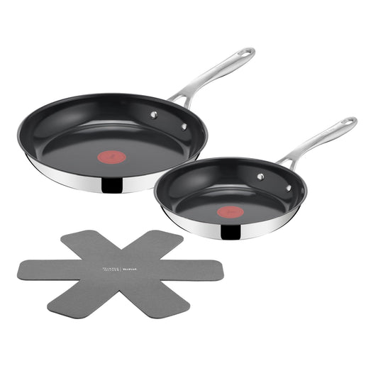 Tefal Jamie Oliver by Direct Cook frying pan set, 2 pieces. 24/28 cm, including pan protector, non-stick ceramic surface, long-lasting seal, thermal signal, for all types of stoves, H880S334
