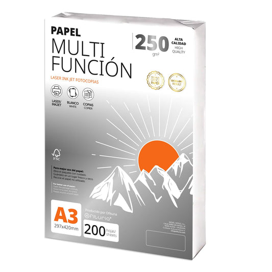 A3 Paper 250g 200 Sheets, Multifunctional Paper for Printers, Paper for Projects, Illustration, Lettering, Professional Creative Projects, A3 Office Paper, School Supplies - Ofituria (250g, 200 Sheets) - COM0574