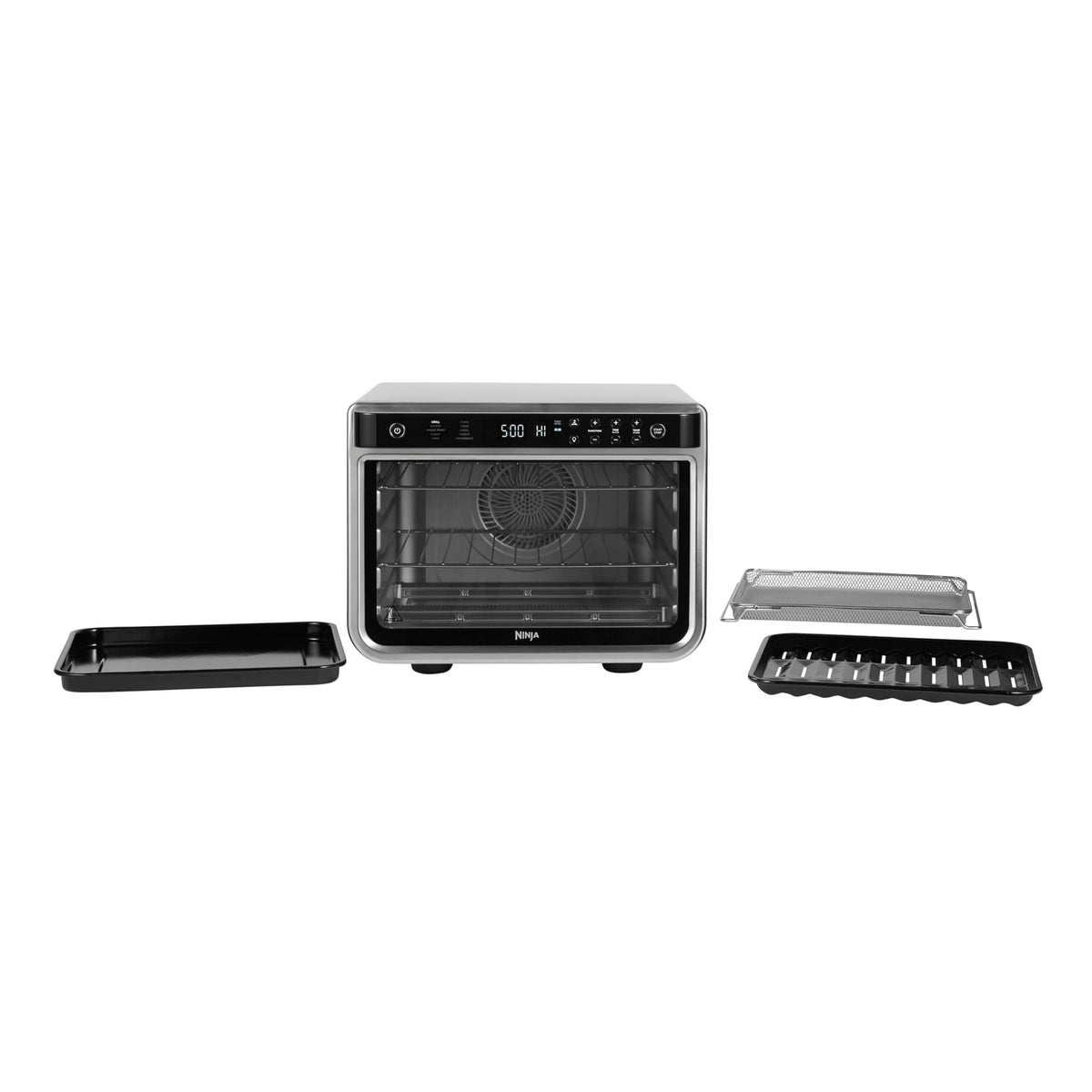 Ninja Foodi 10-in-1 Multifunction Oven, portable mini oven for countertops, multipurpose oven with 10 cooking functions; Air Fry, Roast, Grill, Bake, and more, Silver/Black DT200EU