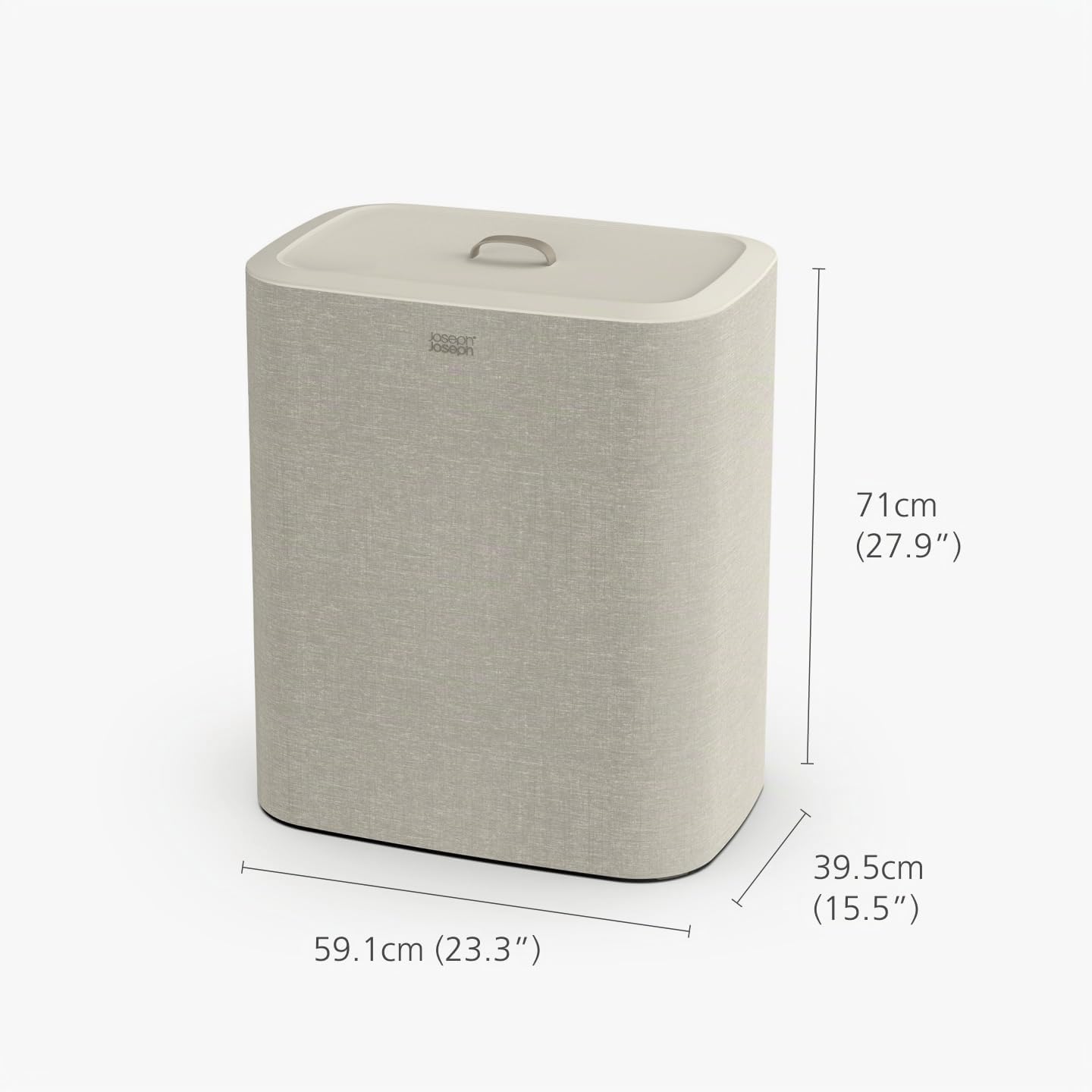 Joseph Joseph Tota - Trio 90 liter laundry basket with lid, 3 removable laundry bags with handles, ecru beige - 50021