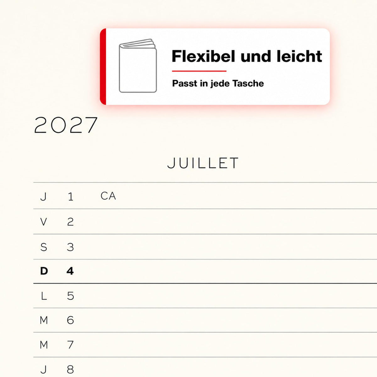 LEUCHTTURM1917 calendar săptămânal 2027 mediu (A5) cu caiet, cu linii - planificator de întâlniri francez, floarea soarelui, copertă moale, ianuarie-decembrie 2027, prezentare săptămânală în stânga + pagina de note în dreapta - 400390