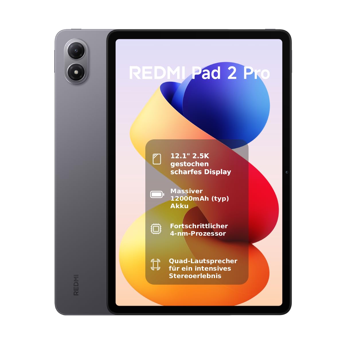 XIAOMI REDMI Pad 2 Pro, 6+128GB, 12.1" 2.5K 120Hz Display, Huge 12,000mAh (typ) Battery, 4nm Processor, Seamless Connectivity, Graphite Gray - VHU6632EU