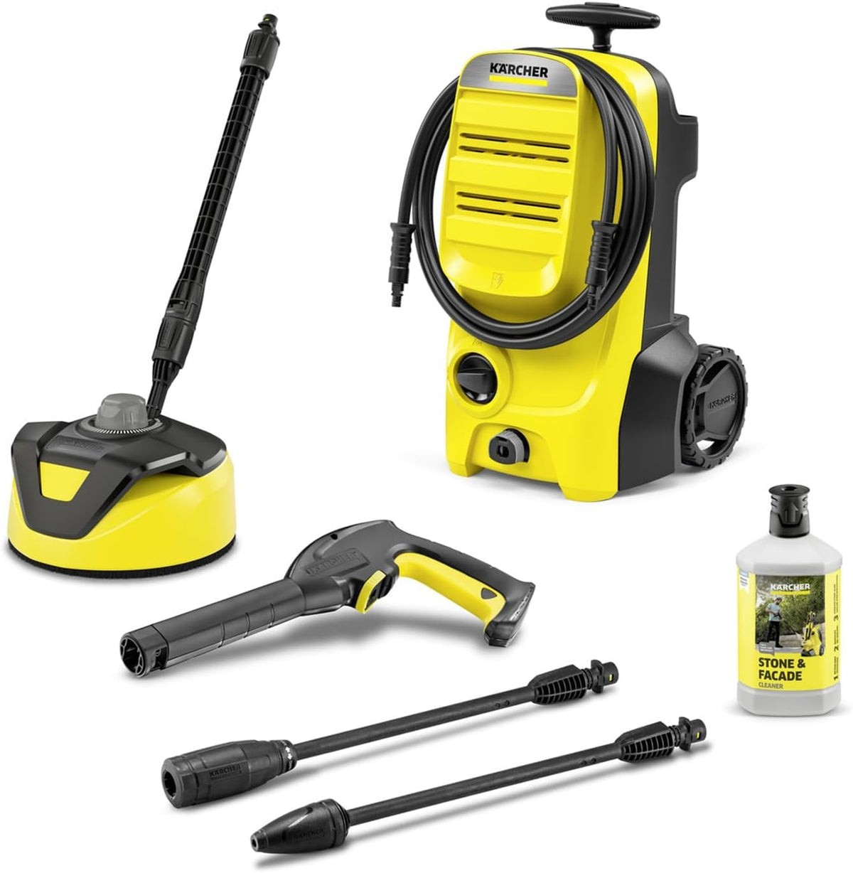 Kärcher High Pressure Cleaner K 4 Classic Home, Pressure: max. 130 bar, Flow Rate: 420 l/h, Area Coverage: 30 m²/h, Water Filter, Weight: 4.6 kg, High Pressure Gun, Dirt Blaster, Spray Lance, Home Kit - 1.679-423.0