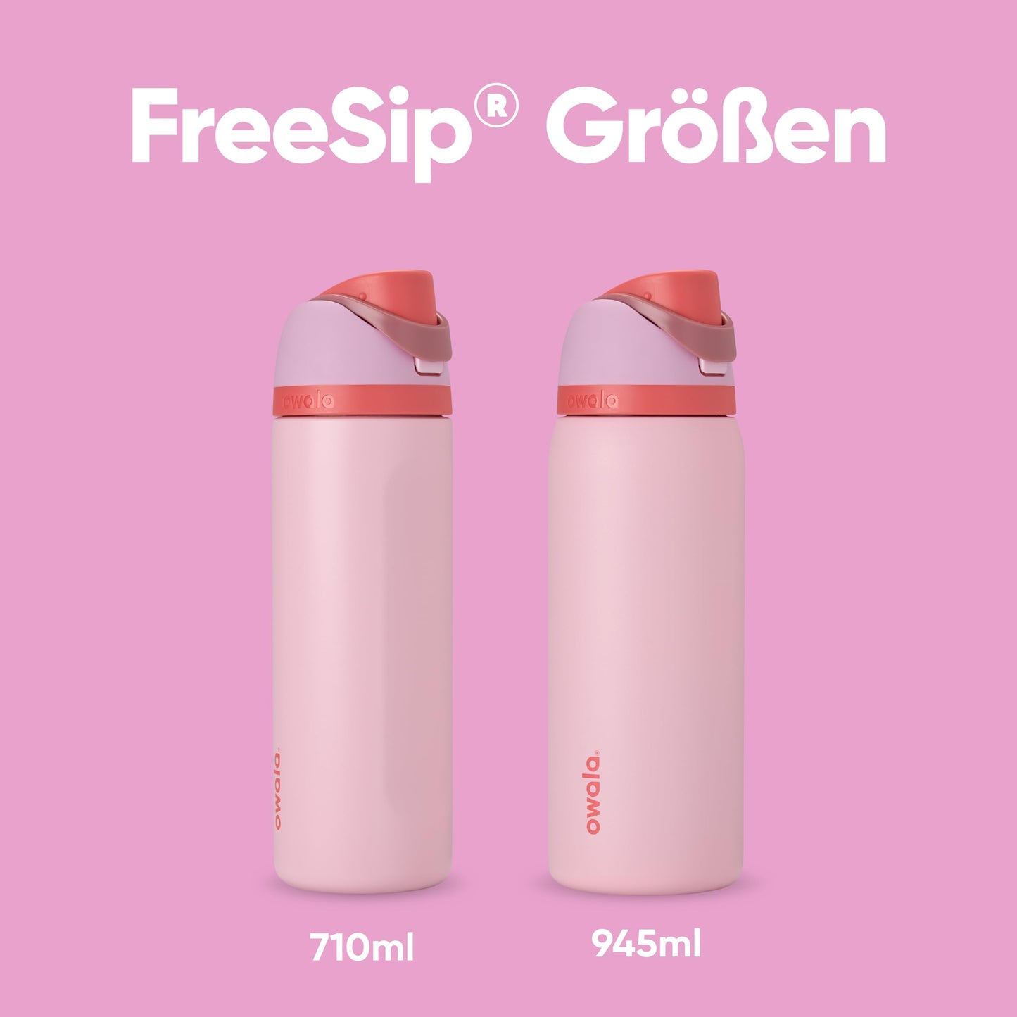 Owala FreeSip Insulated Stainless Steel Drinking Bottle with Straw, 945ml - BPA Free, Ideal for Sports, Fitness, Outdoors and Travel, Angle Food Cake - C08140