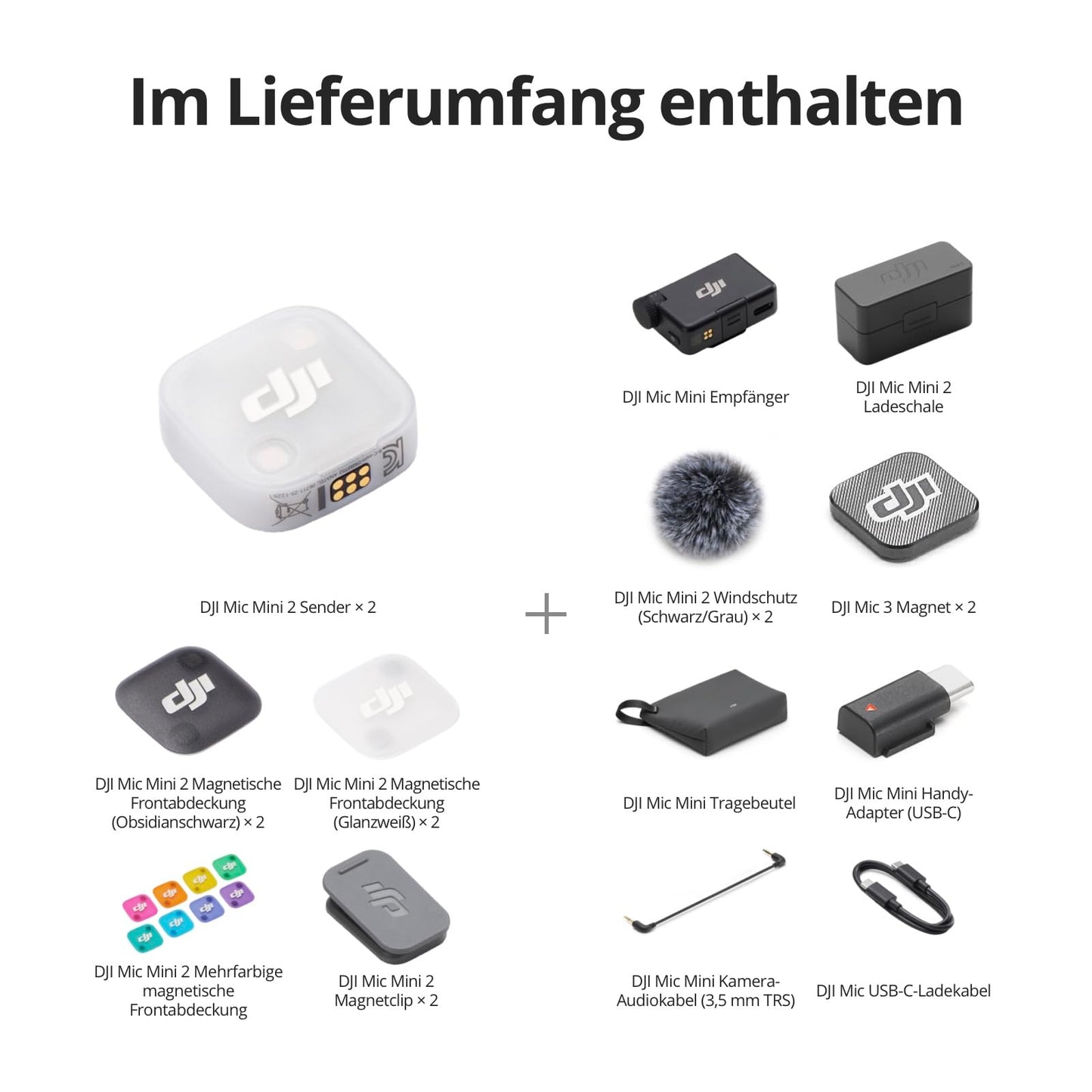 DJI Mic Mini 2 2 TX + 1 Standard RX + Charging Case