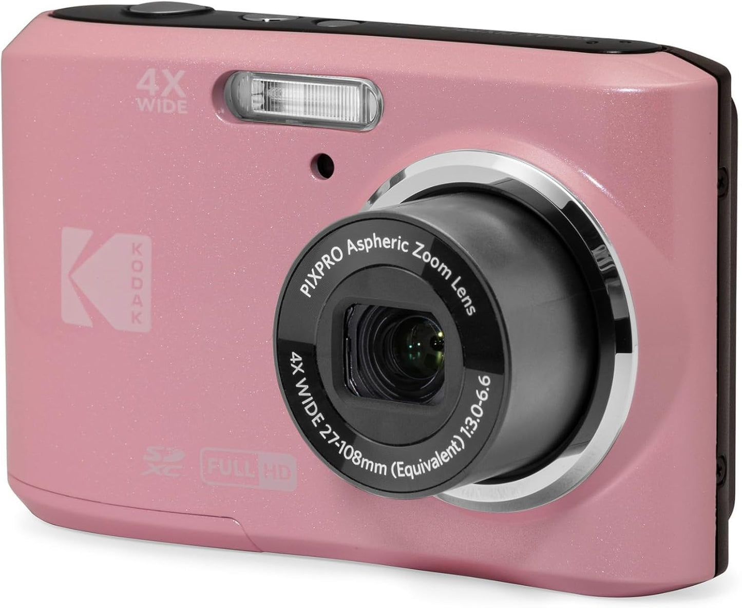 Kodak PIXPRO FZ45 Friendly Zoom 16MP 1080p Full HD Digital Camera with 4X Optical Zoom and 27mm Wide Angle Lens (Pastel Pink) - FZ45PK