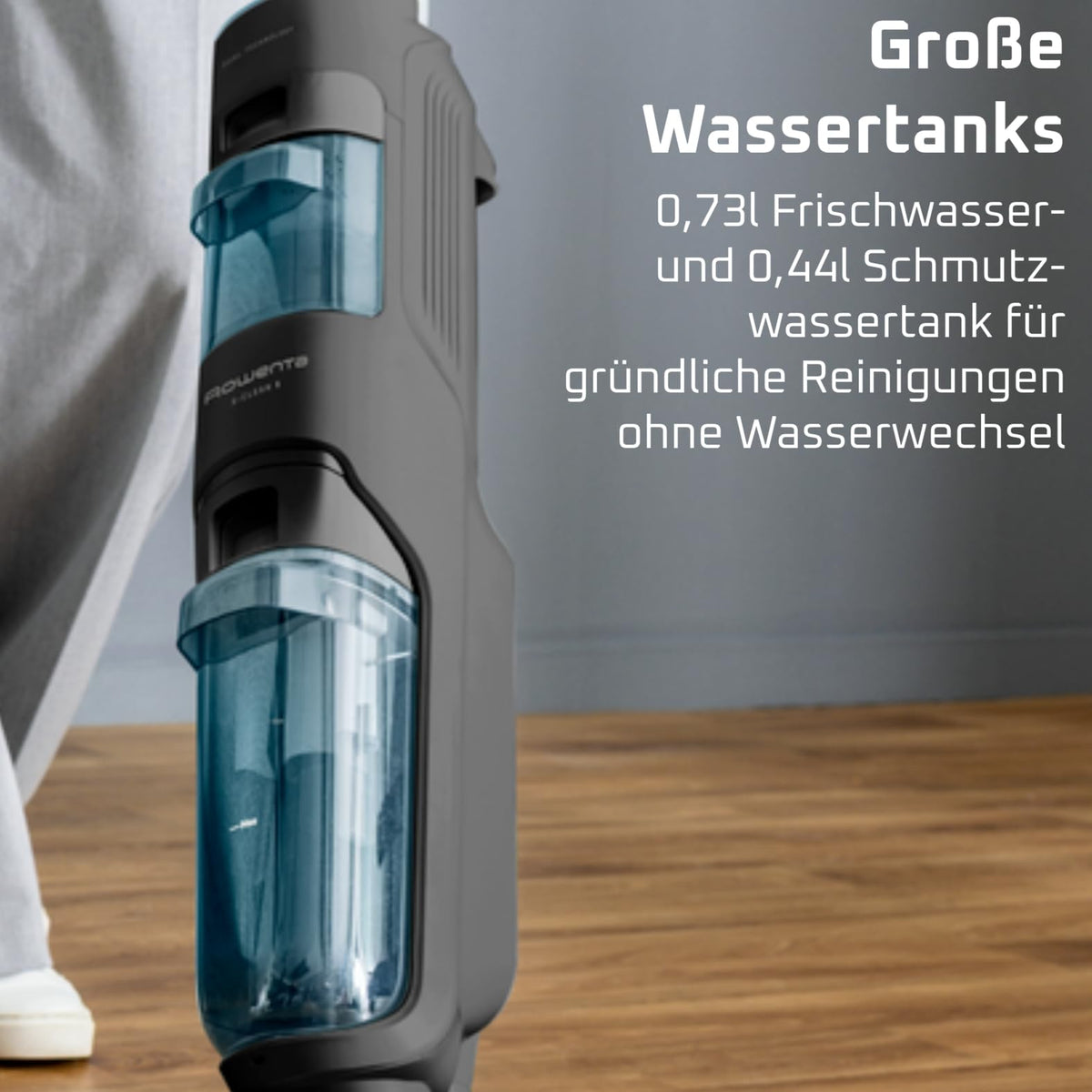 Rowenta X-Clean 5 cordless vacuum cleaner, self-cleaning, only 1.1 kg in hand, voice assistance, LED display, 170 watts, 50 min runtime, Black/Blue, GZ5555EE