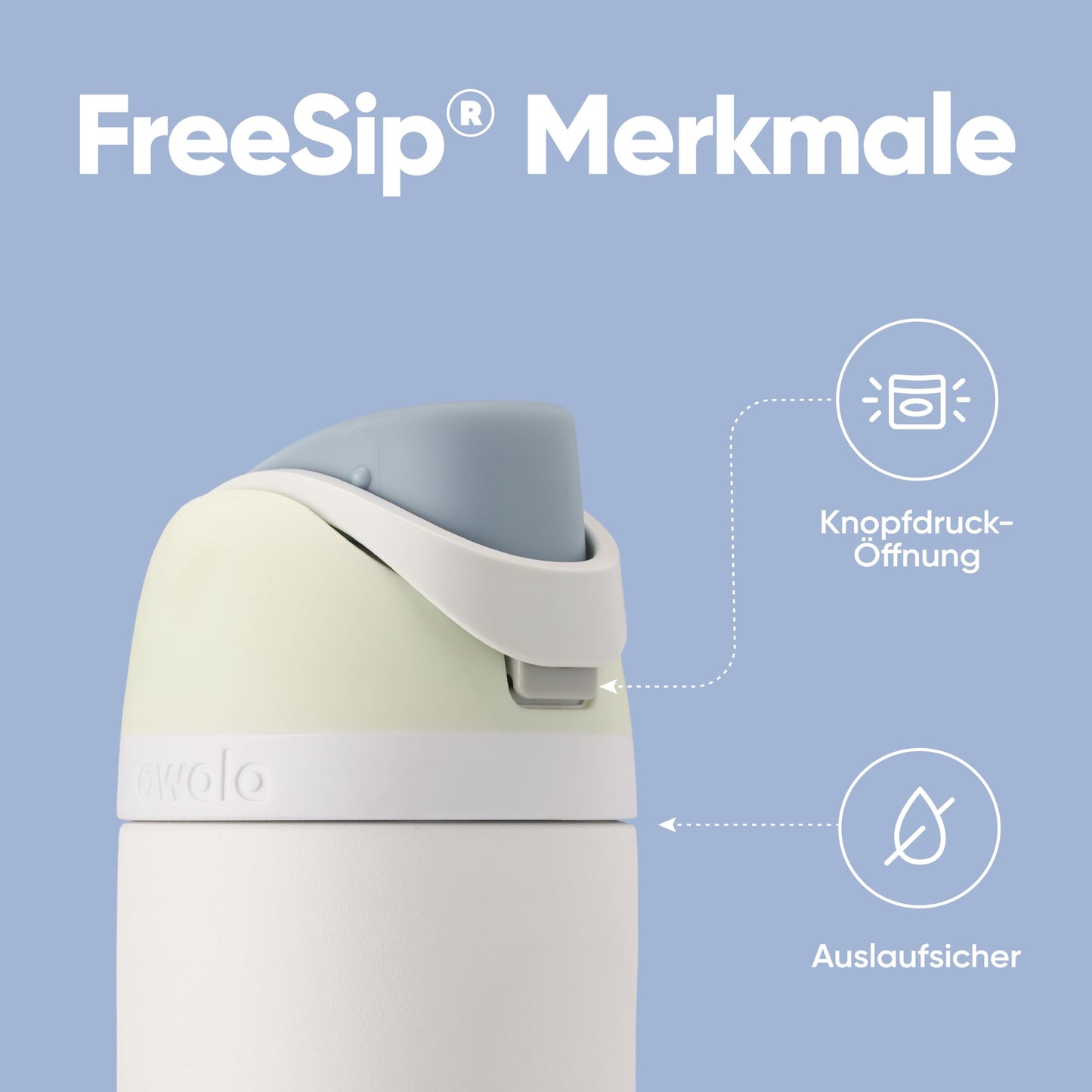 Owala FreeSip Insulated Stainless Steel Drinking Bottle with Straw, 710ml - BPA Free, Ideal for Sports, Fitness, Outdoors and Travel, Iced Breeze - C06184