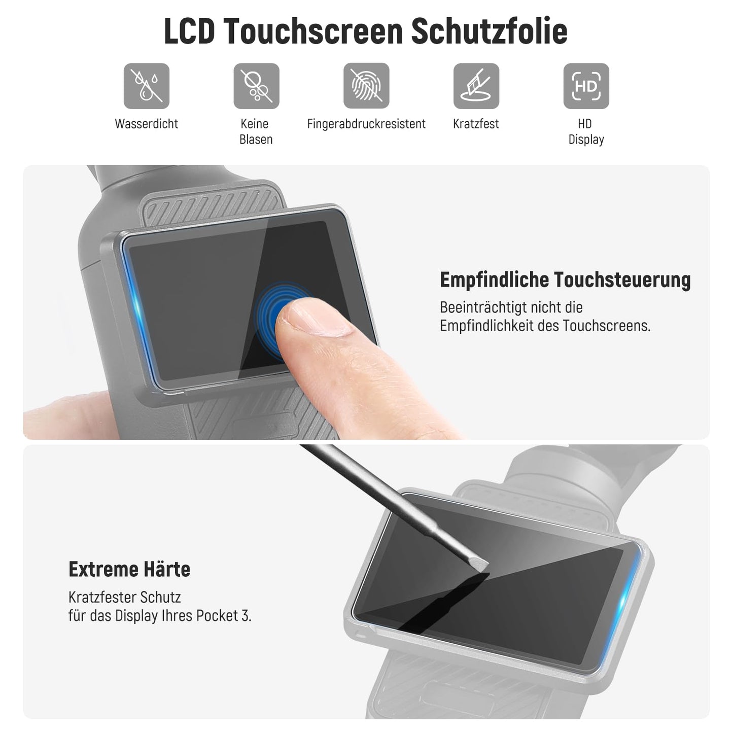 NEEWER Variable ND Filter Set, Compatible with DJI Osmo Pocket 3 / Pocket 4 / Xtra Muse, ND2-32 + ND64-512, Adjustable Neutral Density Filters with 2 Screen Protectors - FL-N53