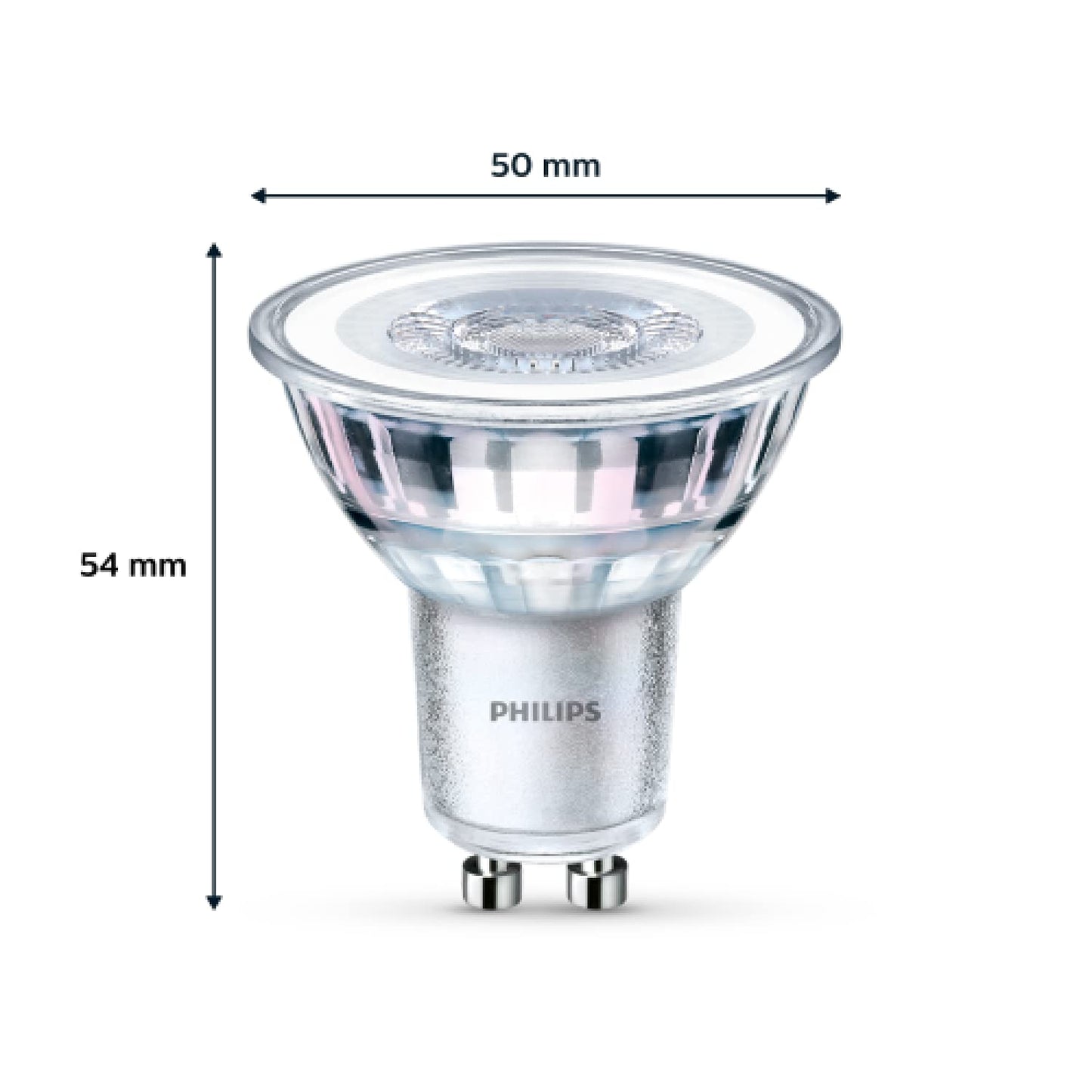 Philips LED Classic GU10 lamp, 35 W, reflector, silver, cold white, not dimmable - 77417200