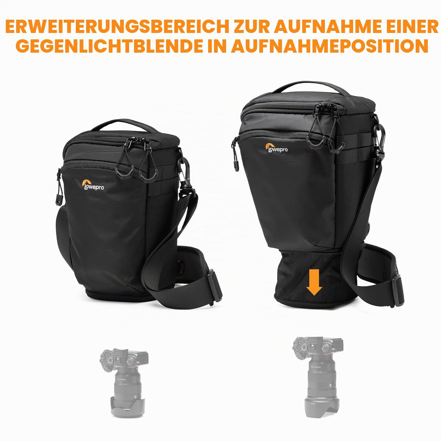 Lowepro ProTactic TLZ 70 Slim AW III toploader camera bag for mirrorless DSLR, volume: 4 l, dimensions: 31x10.5x14 cm, for cameras with attached lens, mod. Shoulder bag, for photographers/videographers - LP37498-PWW