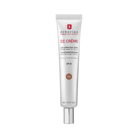Erborian - CC Crème with Centella Asiatica - High-Definition Illuminating Facial Cream and Make-up - Sun Protection SPF 30 - Korean Cosmetics - Deep 40 ml - 6AA10537