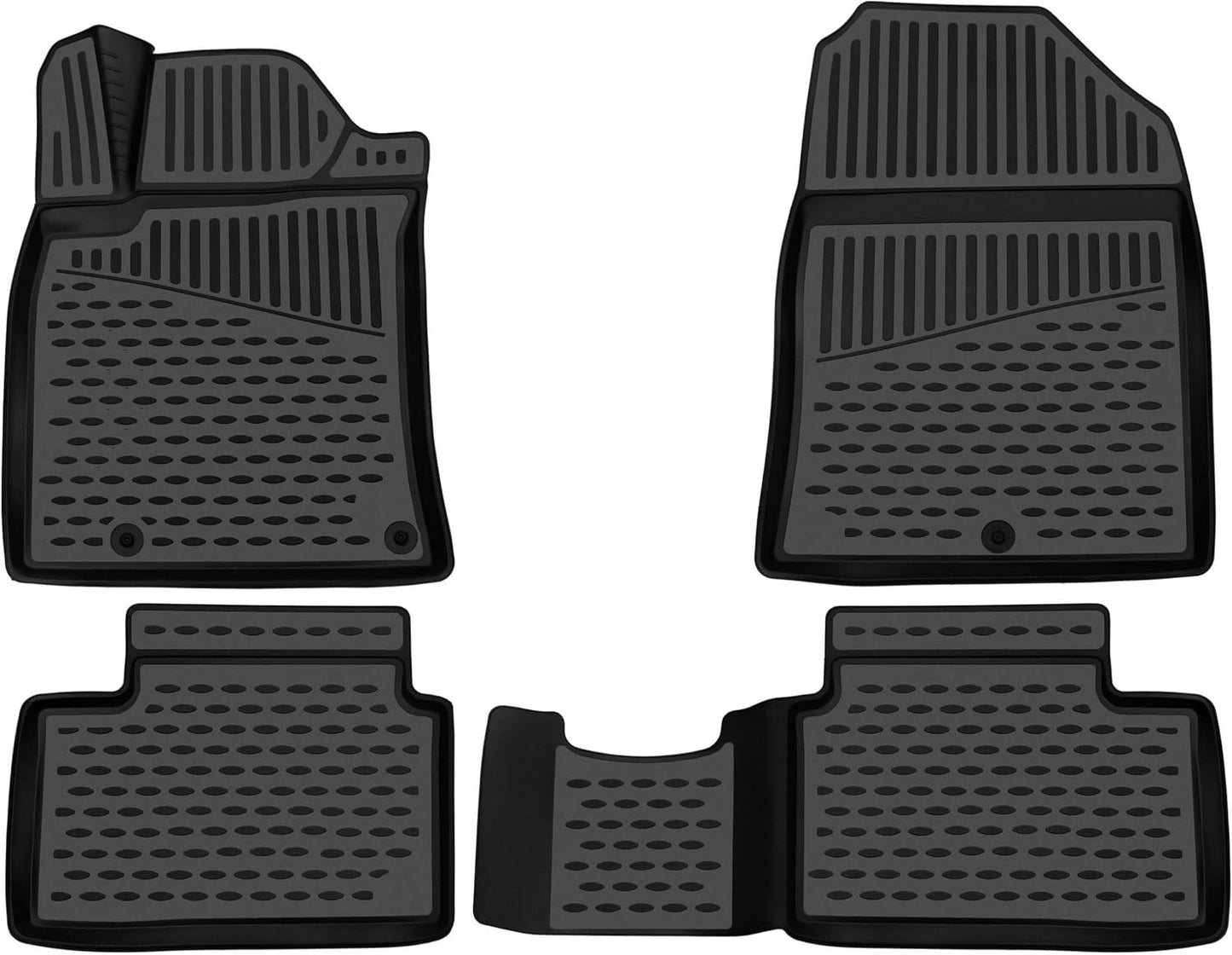 Element 3D rubber floor mats suitable for Dacia Duster | 2010-2017 | Mk1, 4WD | 100% custom-fit all-weather floor mats made of TPE, high edge, waterproof, non-slip, odorless - DACIA